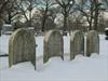 Gravestones in snow