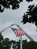 Flag over firefighter's memorial