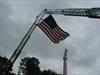 Flag over firefighter's memorial