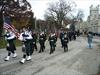 The Emerald Society Bagpipers and the Lane Tech ROTC color guard 
