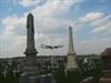 PIA airplane over cemetery