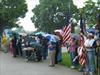 Crowd in the rain