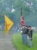 Salute in rain and smoke